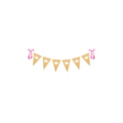 Banderines dorados glitter princesa | Ducaval | Envíos 24/48h
