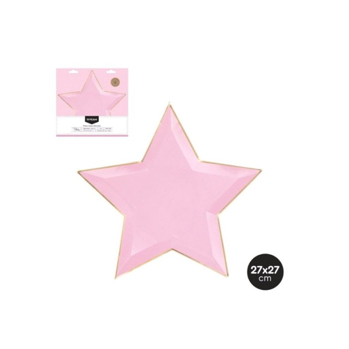 Plato estrella rosa pastel 27x27cm | Ducaval | Envíos 24/48 horas