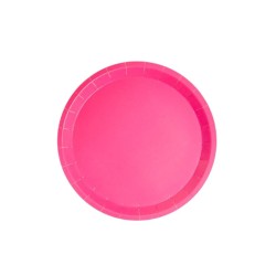 plato llano rosa fucsia BIODEGRADABLE 20.5cm 10ud | Ducaval | Envíos 