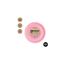plato llano rosa pastel BIODEGRADABLE 20.5cm 10ud | Ducaval | Envíos 