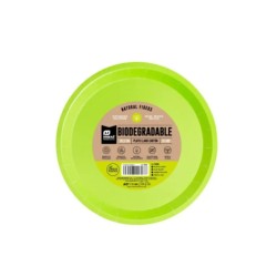 plato llano verde lima BIODEGRADABLE 20.5cm 10ud | Ducaval |  Envíos 