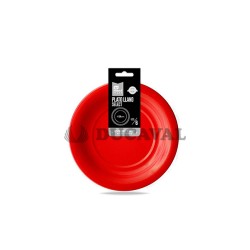 Plato llano redondo rojo 23cm 6ud | | Ducaval | Envíos 24/48h