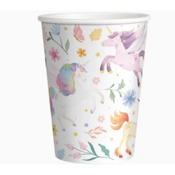 Vaso cartón unicornios 270cc 10ud | Ducaval | Envías 24/48 horas 