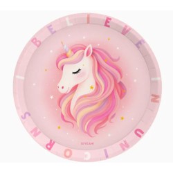 Platos cartón unicons baby 23cm 6ud | Ducaval | Envías 24/48 horas 