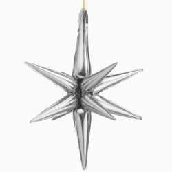 Globo foil estrella 3D plata 77cm 30" | Ducaval | Envías 24/48 horas 