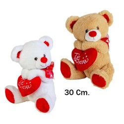 Oso corazón lazo 30cm| Ducaval | Envías 24/48 horas 