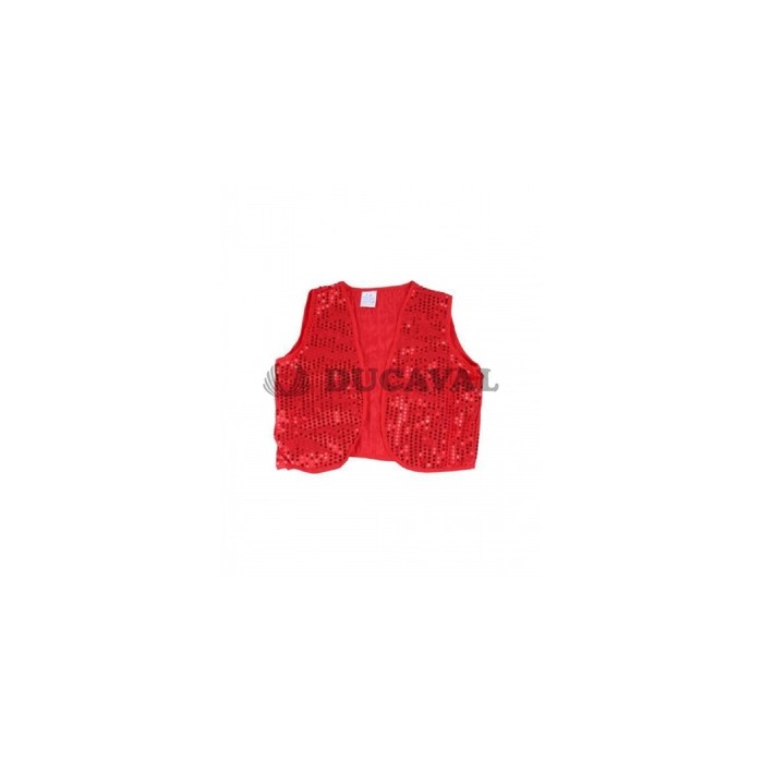 Chaleco Lentejuelas Adulto Rojo  Disfraces Ducaval