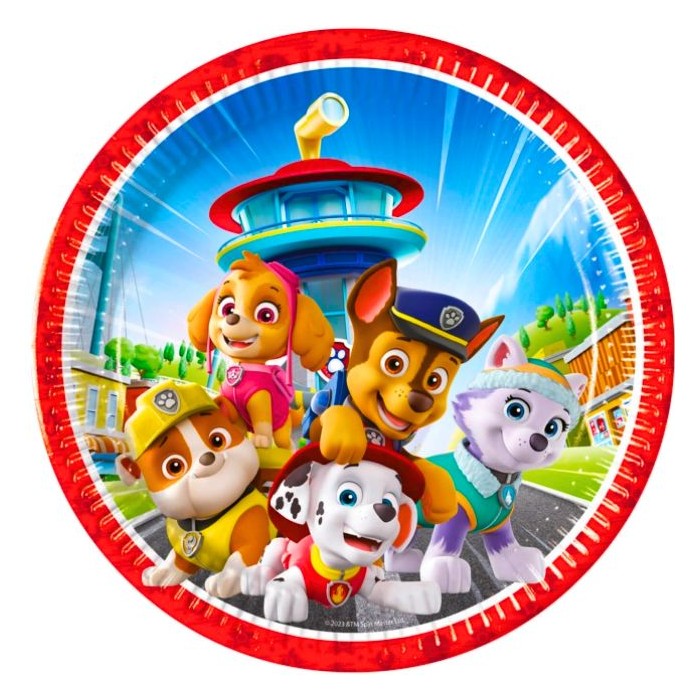 Platos Patrulla Canina 23cm 8und | Ducaval | 24/48 horas