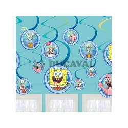 Colgantes Bob Esponja 6 unidades  Disfraces Ducaval