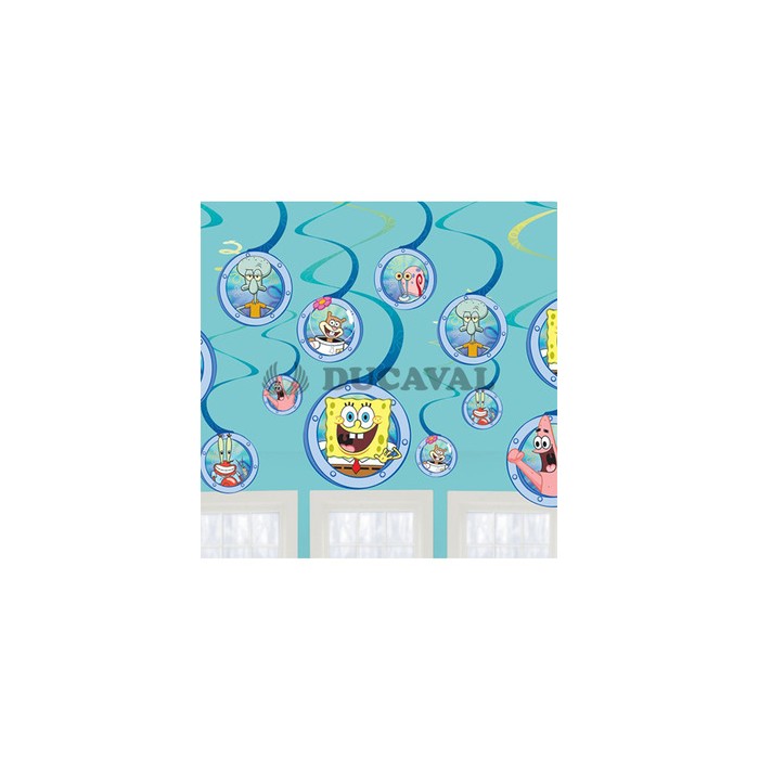 Colgantes Bob Esponja 6 unidades  Disfraces Ducaval