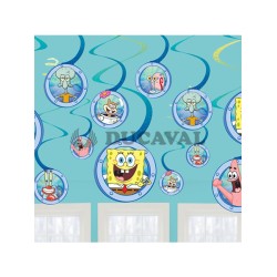Colgantes Bob Esponja 6 unidades  Disfraces Ducaval