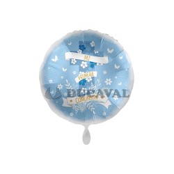 Globos foil COMUNIÓN azul 17" 43cm