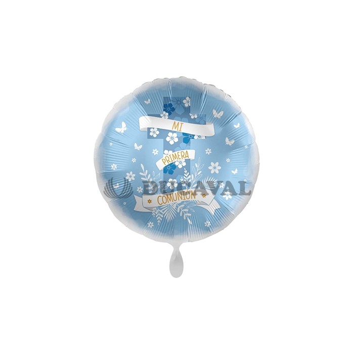 Globos foil COMUNIÓN azul 17" 43cm
