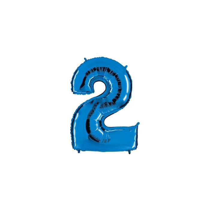 Globo foil número 2 azul | Ducaval | ENvíos 24/48 horas