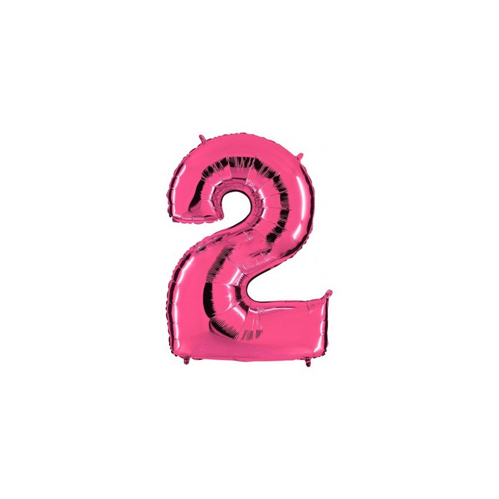 Globo foil número 2 rosa  | Ducaval | Envías 24/48 horas 