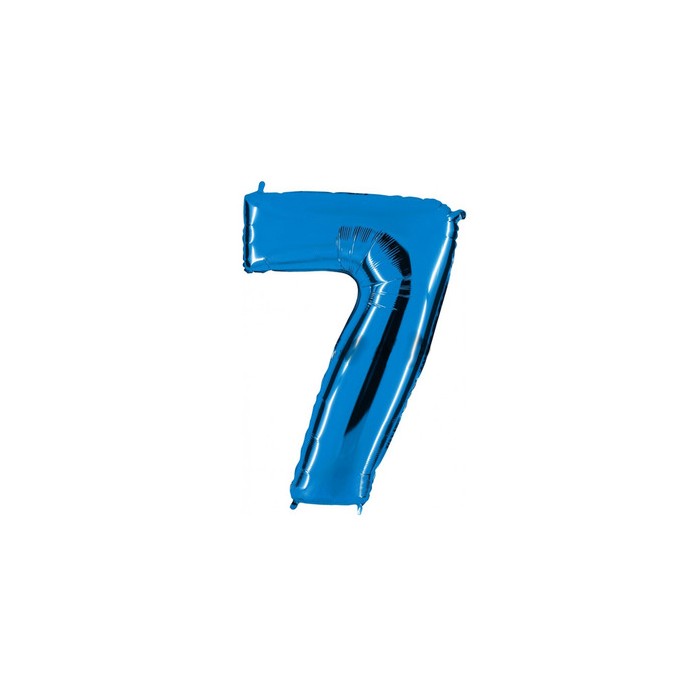Globo foil número 7 azul  | Ducaval | Envíos 24/48 horas