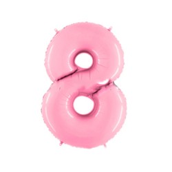 Globo foil número 8 rosa pastel  | Ducaval | Envíos 24/48 horas
