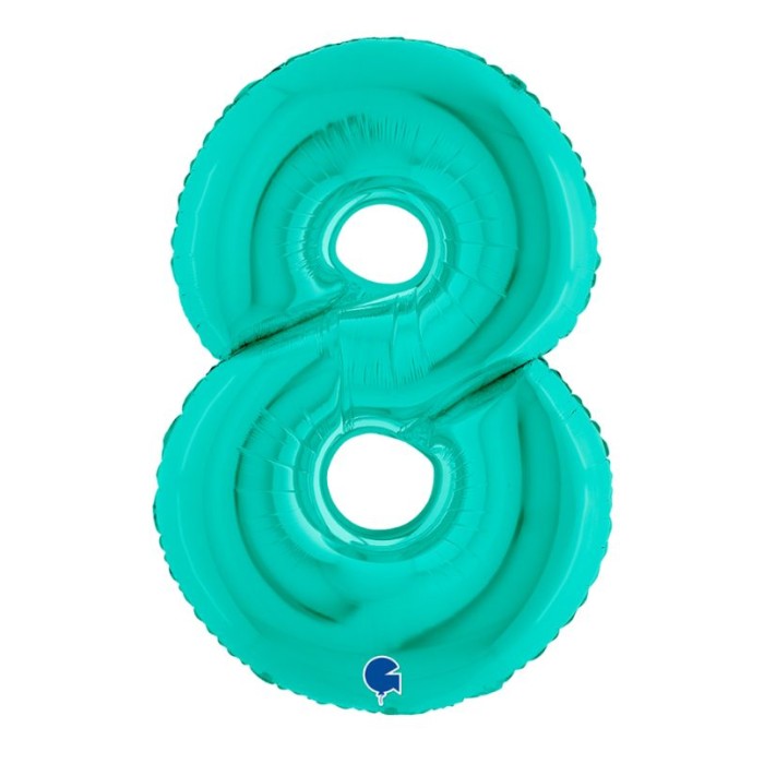 Globo número 8 poliamida color tiffany 40" | Ducaval | Envíos 24/48 h