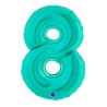 Globo número 8 poliamida color tiffany 40" | Ducaval | Envíos 24/48 h