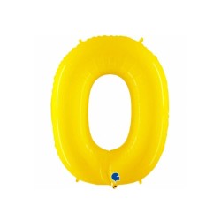 Globo foil número 0 amarillo fluorescente | Ducaval | Envíos 24/48 ho