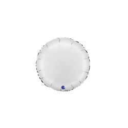Globo foil satin circulo blanco 46cm | Ducaval | Envios 24/48 horas 