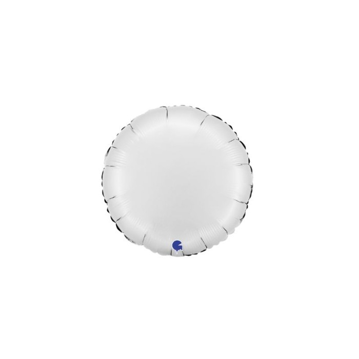 Globo foil satin circulo blanco 46cm | Ducaval | Envios 24/48 horas 