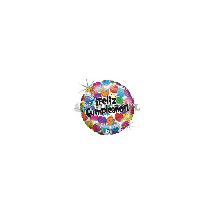 Globo foil 18" redondo feliz cumpleaños globos
