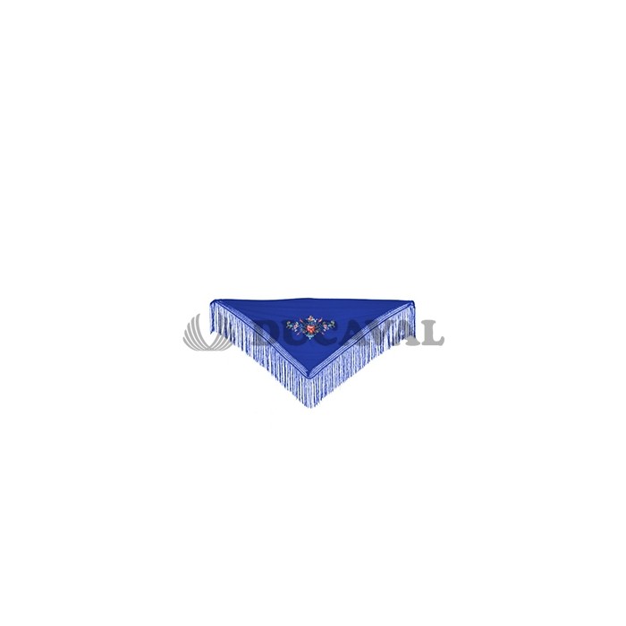 Mantón pequeño bordado azul royal