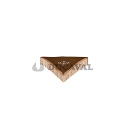 Mantón pequeño bordado marrón