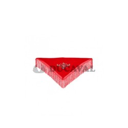 Mantón pequeño bordado rojo