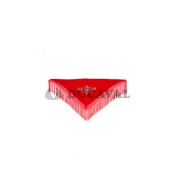 Mantón pequeño bordado rojo