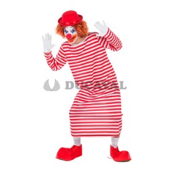 Disfraz payaso rayas largo