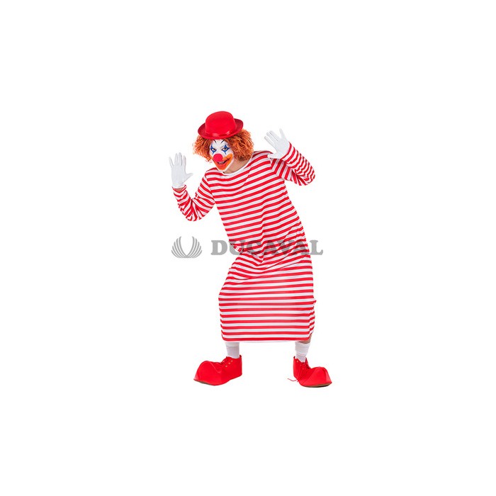 Disfraz payaso rayas largo