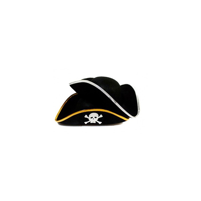 Sombrero pirata infantil ribete plata