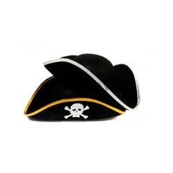 Sombrero pirata infantil ribete plata
