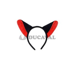 Diadema zorro negra rojo