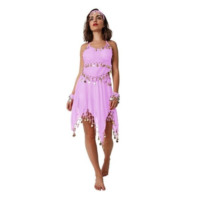 Traje monedas falda rosa