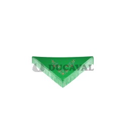 Mantón grande  bordado verde