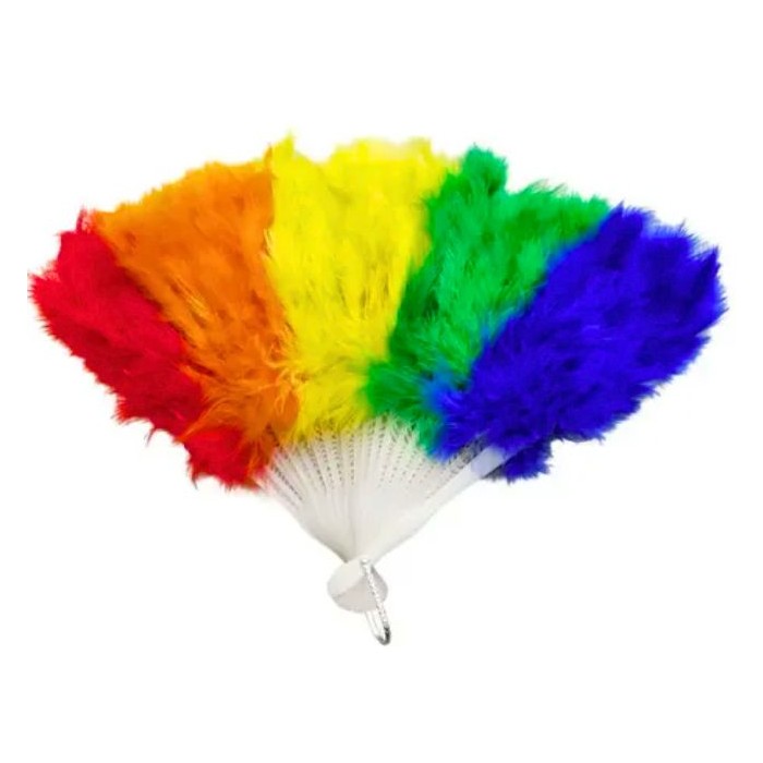 Abanico plumas multicolor | Ducaval | Envías 24/48 horas 
