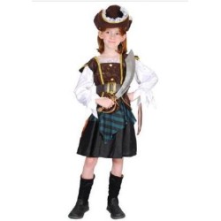 Disfraz de Pirata chica marrón