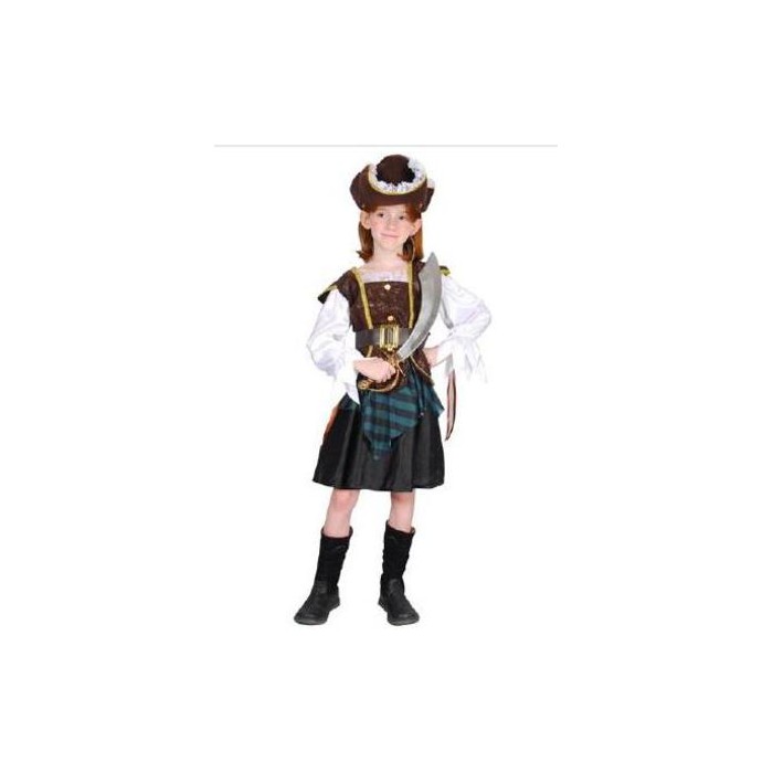Disfraz de Pirata chica marrón