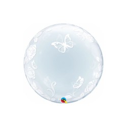 Globo bubble rosa y mariposas | Ducaval | Envíos 24/48h