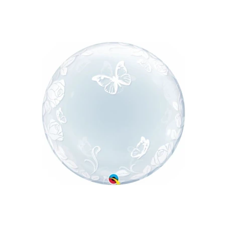 Globo bubble rosa y mariposas | Ducaval | Envíos 24/48h