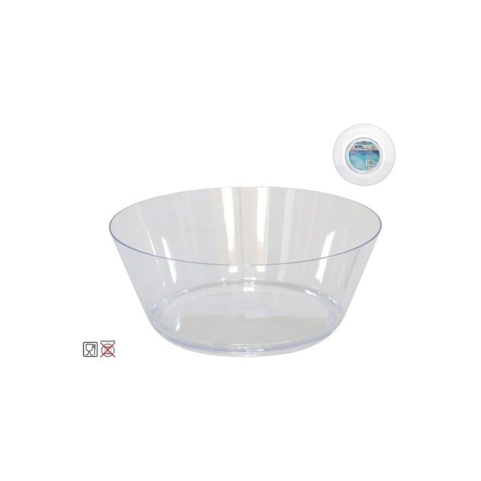 Bowl plastico redondo transparente 25,5x10,5cm | Ducaval | Envías 24/