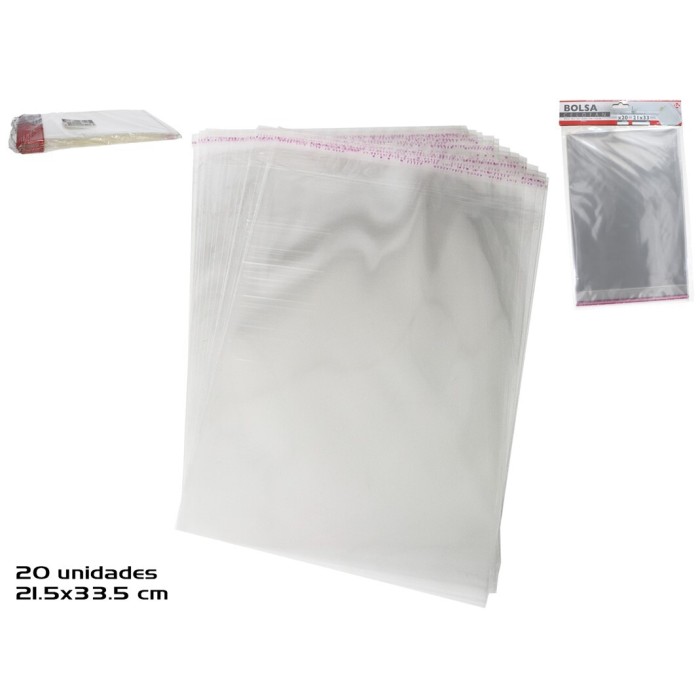Bolsa celofan adhesivo x20 21.5x33.5 | Ducaval | Envías 24/48 horas 