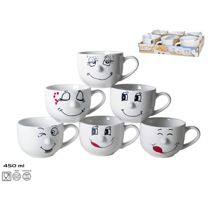 Tazon jumbo caras 450 ml | Ducaval | Envías 24/48 horas 