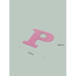 Letra P con purpurina rosa | Ducaval | Envíos 24/48h