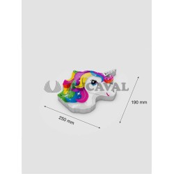 Unicornio de papel base de corcho 250x190mm. Ducaval envios 24/48 hor