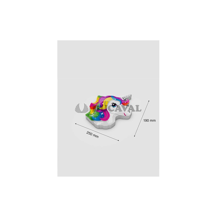 Unicornio de papel base de corcho 250x190mm. Ducaval envios 24/48 hor