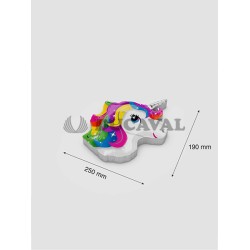 Unicornio de papel base de corcho 250x190mm. Ducaval envios 24/48 hor
